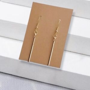 Gold Bar Dangle Earrings